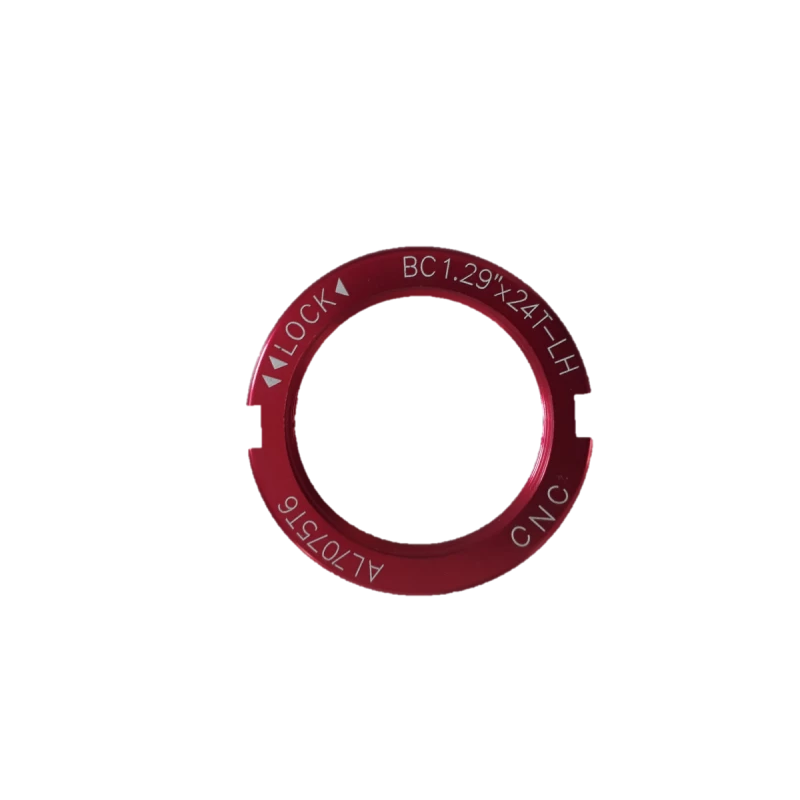 Contre écrou Pignon Fixe BC1.29"x24T CNC Alu Rouge 1 Contre écrou Pignon Fixe BC1.29"x24T CNC Alu Rouge